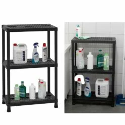 No Brand Scaffale In Resina Kit 3 Piani Portata 80 Kg L60xP30xH95 Cm Armadio Ripostiglio