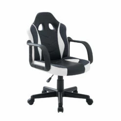 Assen - Sedia Gaming In Pvc+pl E Nylon Bianco E Nero