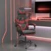 Sedia Gaming Girevole Poggiapiedi Nero E Rosso Vino Similpelle Cod Mxl 68104