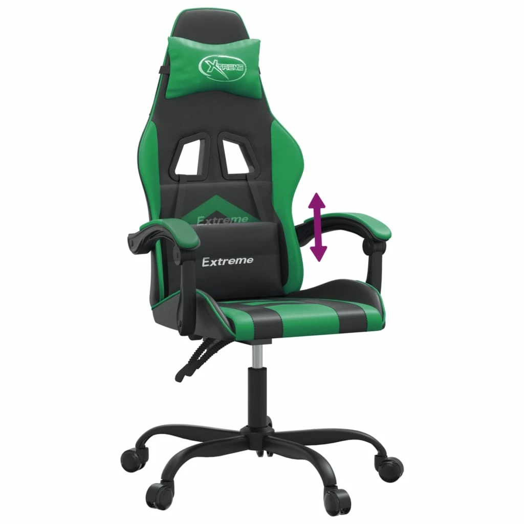 Sedia Da Gaming Nera E Verde In Similpelle Cod Mxl 61265 - immagine 8