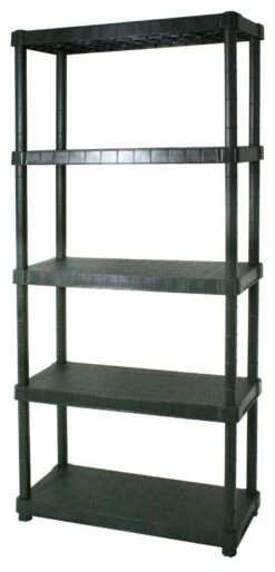 Scaffale In Resina Con 5 Ripiani Colore Nero Portata 250 Kg Misure 80x40x188H Cm