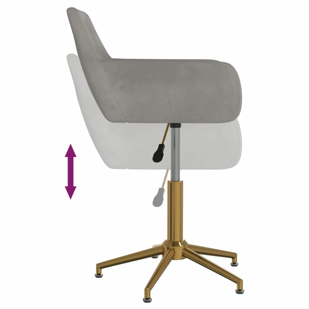 Sedia Da Ufficio Girevole Grigio Chiaro In Velluto Cod Mxl 27870 - immagine 8