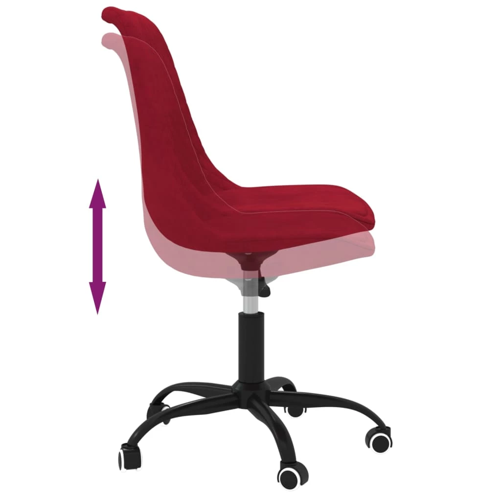 Sedia Da Ufficio Girevole Rosso Vino In Tessuto Cod Mxl 27136 - immagine 6