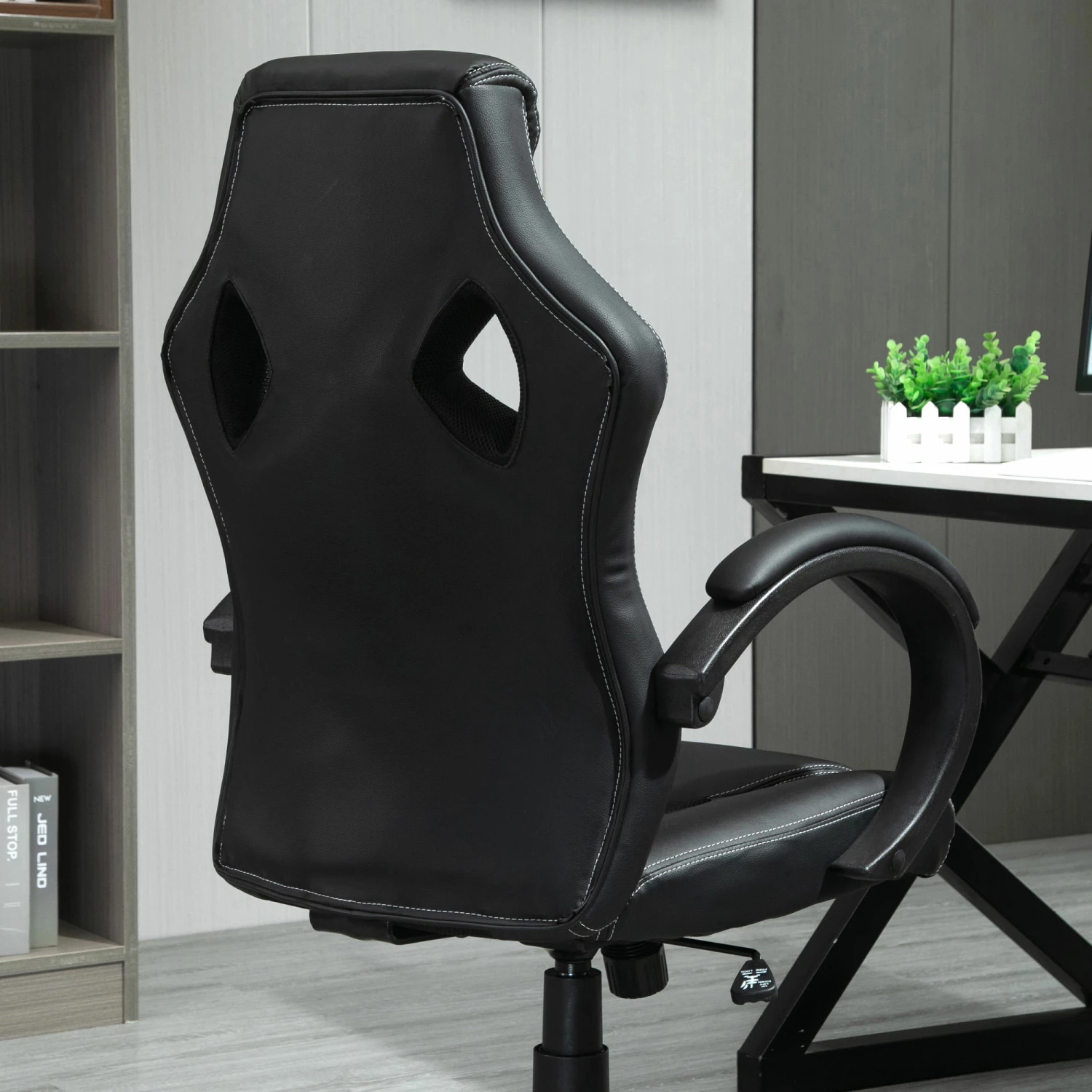 Sedia Da Gaming 51x61x108-118 Cm In Similpelle Nero - immagine 9