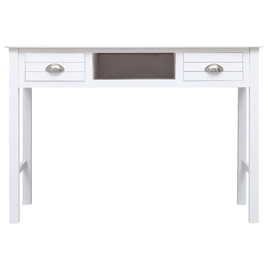 Scrivania Bianca 108x45x76 Cm In Legno Massello Di Paulownia Cod Mxl 61768 - immagine 6