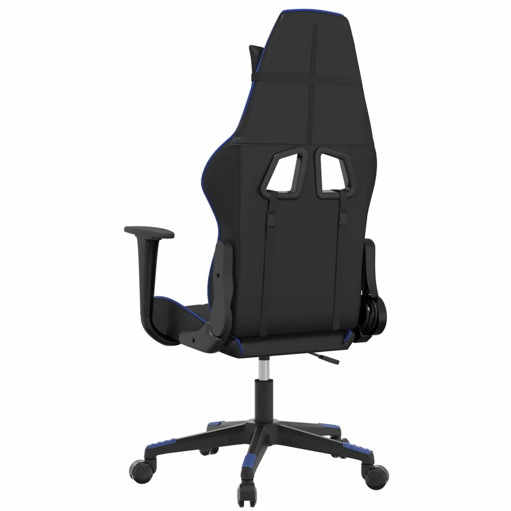 Sedia Da Gaming Massaggiante Nero E Blu In Similpelle Cod Mxl 73222 - immagine 4
