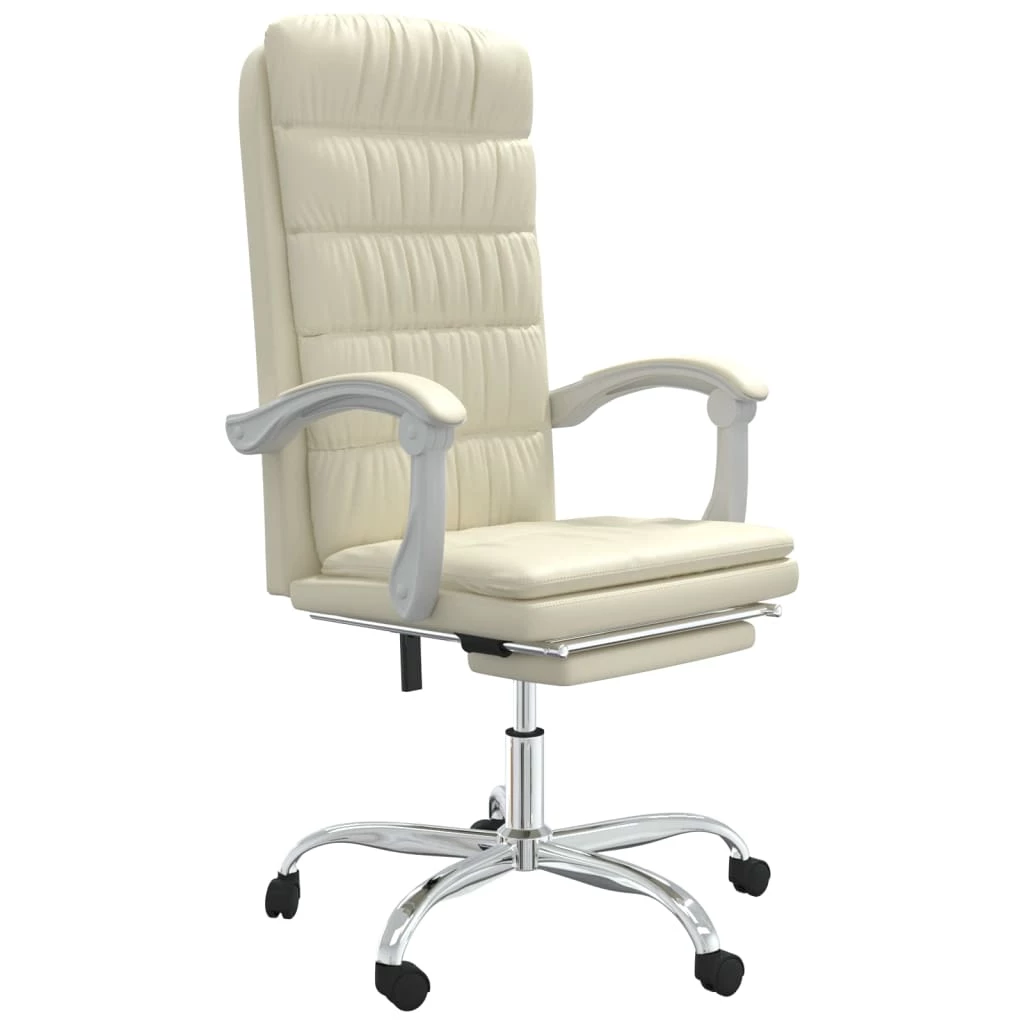 Poltrona Da Ufficio Reclinabile Crema In Similpelle Cod Mxl 27332 - immagine 2