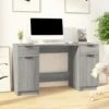 Scrivania Con Mobile Laterale Grigio Sonoma Legno Multistrato Cod Mxl 67479