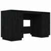 Scrivania Nera 140x50x75 Cm In Legno Massello Di Pino Cod Mxl 76923