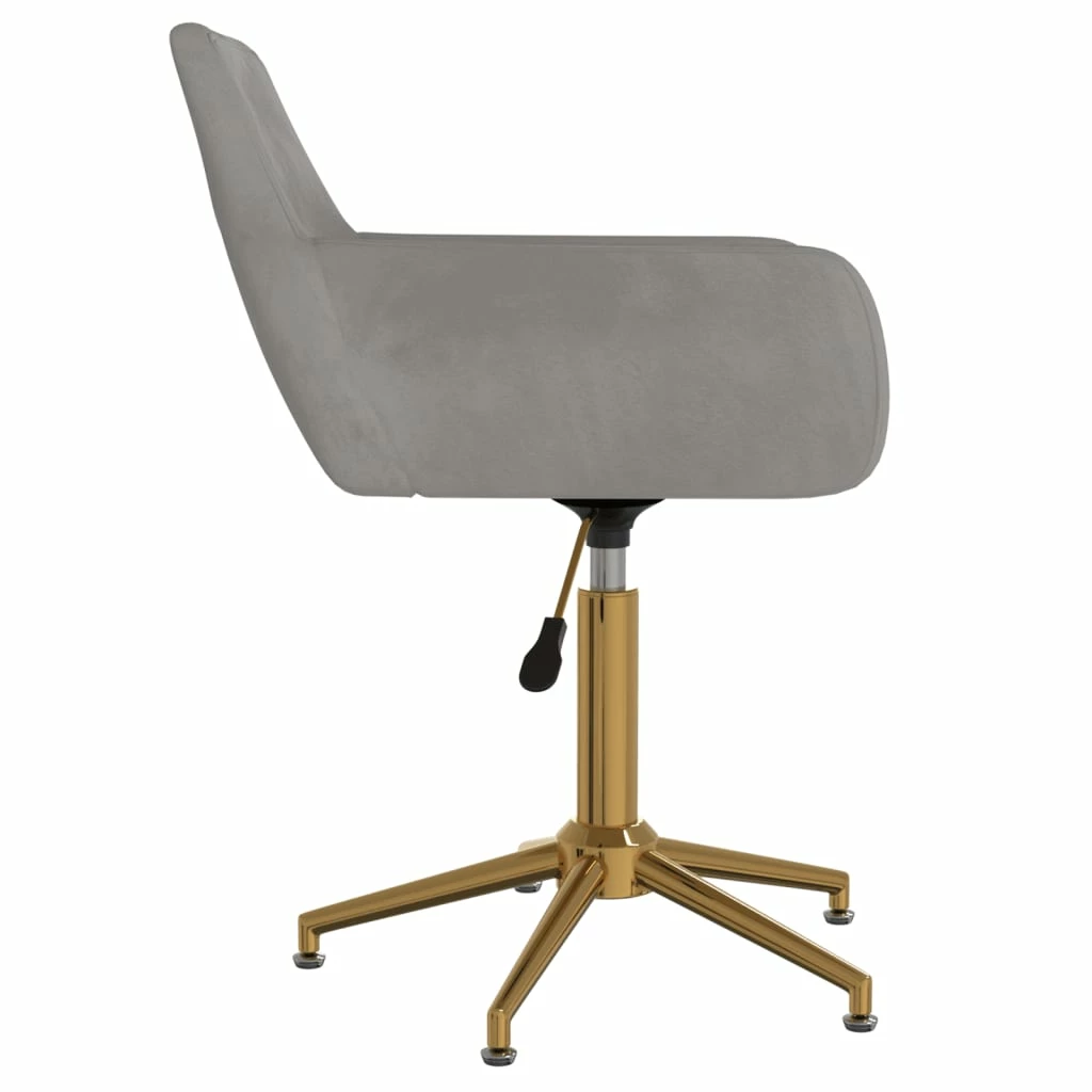Sedia Da Ufficio Girevole Grigio Chiaro In Velluto Cod Mxl 27870 - immagine 4