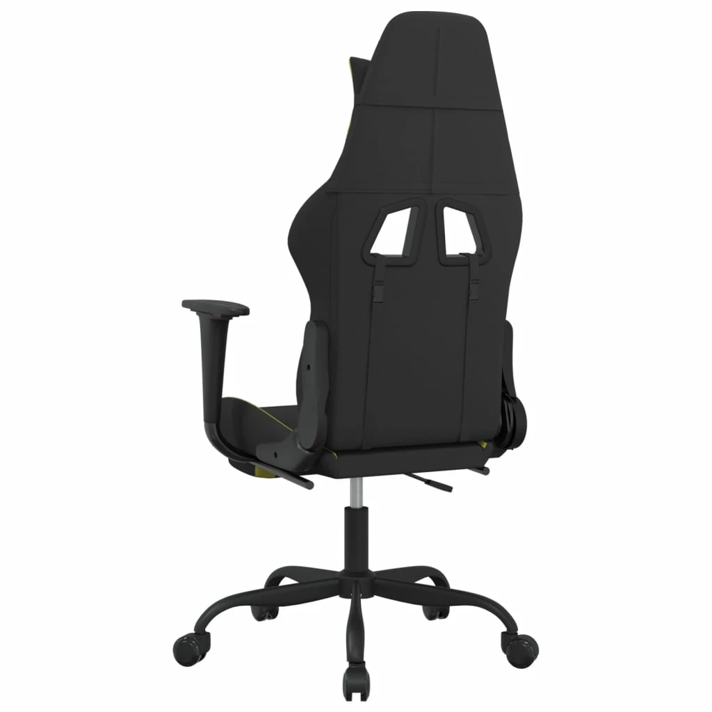 Sedia Da Gaming Con Poggiapiedi Nero E Verde Chiaro In Tessuto Cod Mxl 76874 - immagine 5