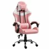 Sedia Da Gaming Ergonomica 63x67x119-127 Cm In Similpelle Rosa