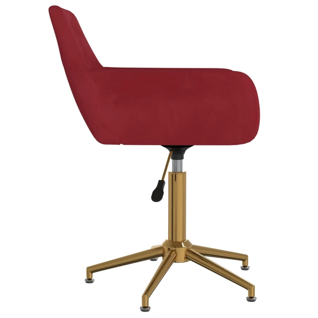 Sedia Girevole Da Ufficio Rosso Vino In Velluto Cod Mxl 27637 - immagine 4