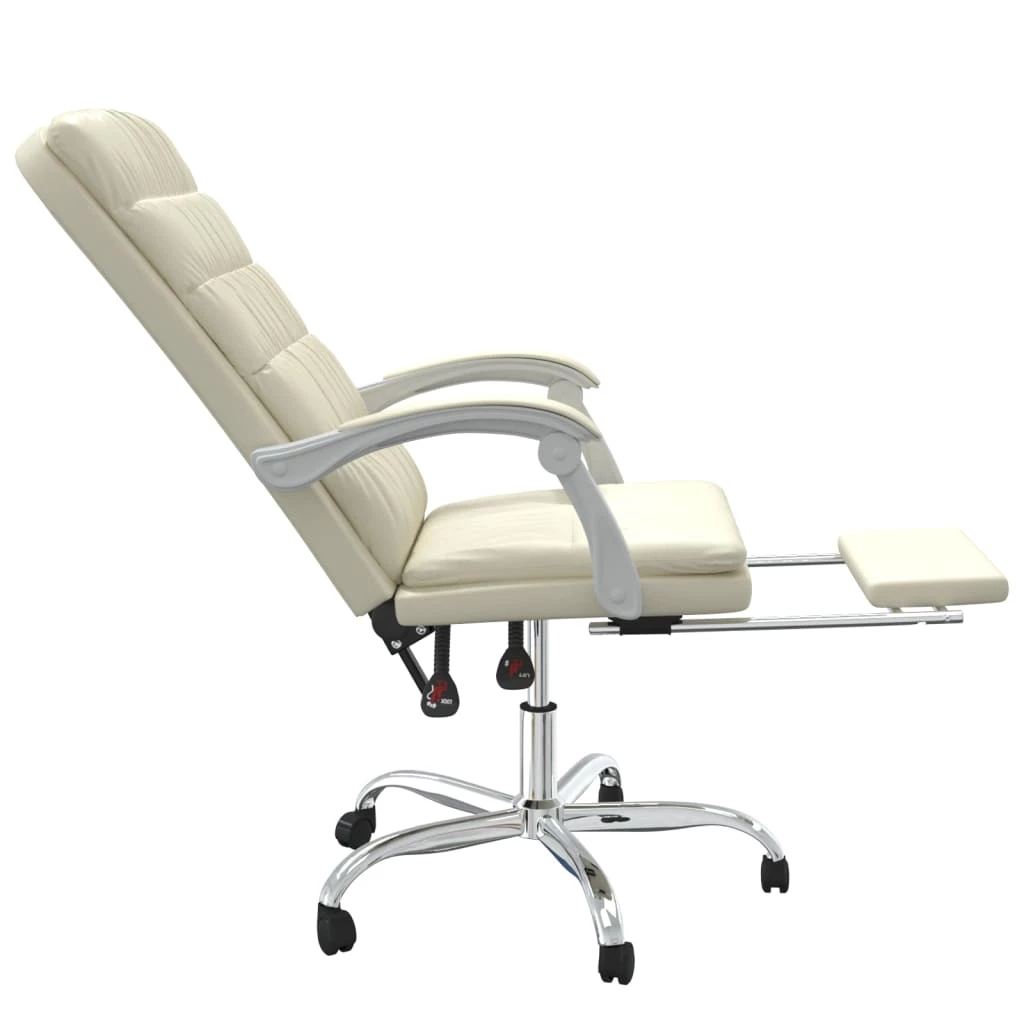 Poltrona Da Ufficio Reclinabile Crema In Similpelle Cod Mxl 27332 - immagine 7