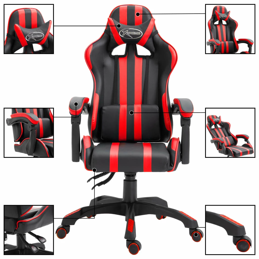 Sedia Da Gaming Rossa In Similpelle Cod Mxl 63358 - immagine 2