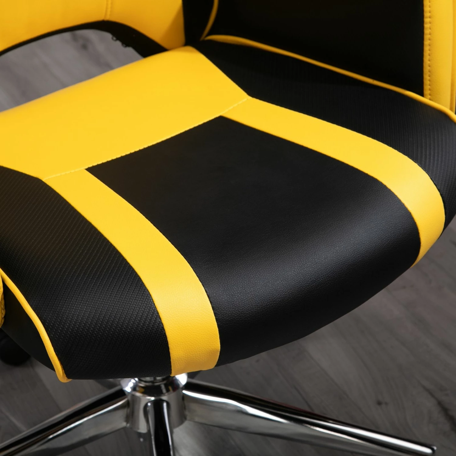 Sedia Da Ufficio Sedia Da Gaming Sgabello Racing Ergonomica Altezza Regolabile Girevole Giallo - immagine 3