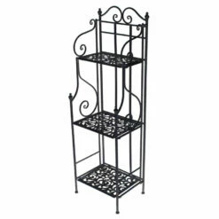 Scaffale Metallo Jessica Nero 3p Stretto Cm35x29h118