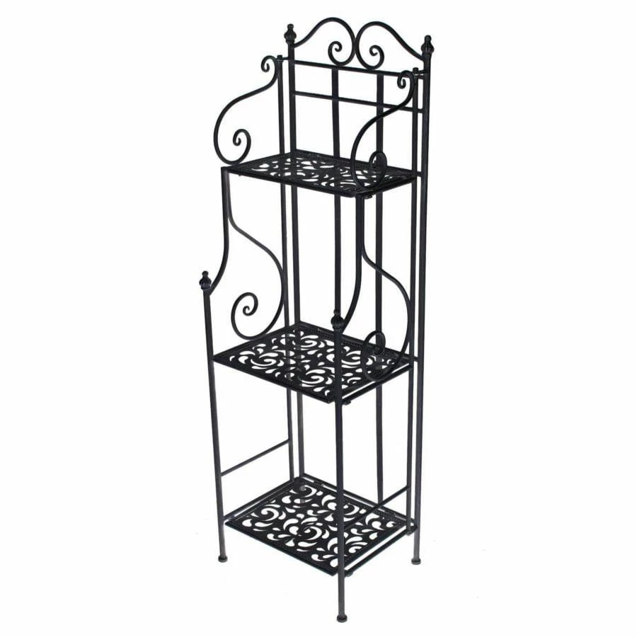 Scaffale Metallo Jessica Nero 3p Stretto Cm35x29h118