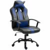 Sedia Da Gaming Ergonomica Altezza Regolabile Con Cuscino, Nero E Blu