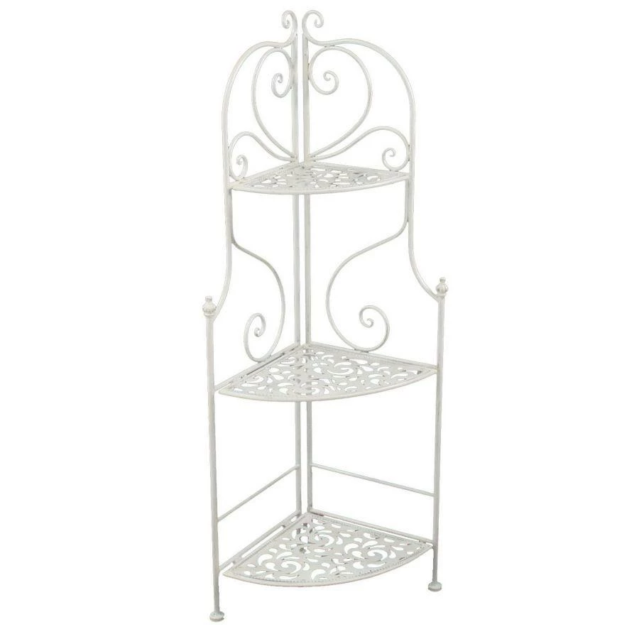 Scaffale Metallo Jessica Bianco Brush 3piania D Angolo Cm48x33h120