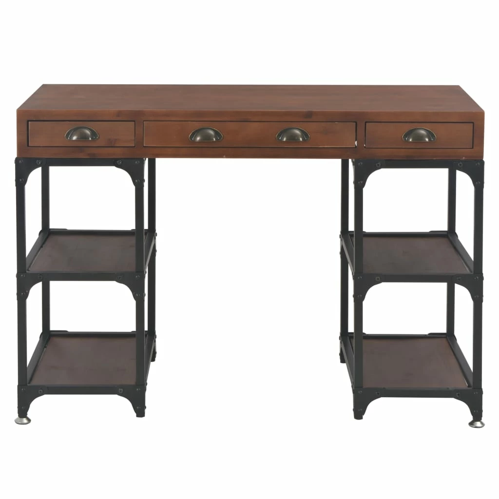 Scrivania Con 3 Cassetti 110x50x78 Cm Legno Massello Di Abete Cod Mxl 77238 - immagine 2