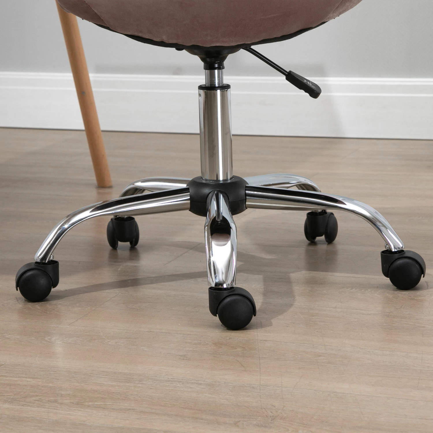 Sedia Poltrona Operativa Da Ufficio In Tessuto Vellutato Rosa - immagine 9