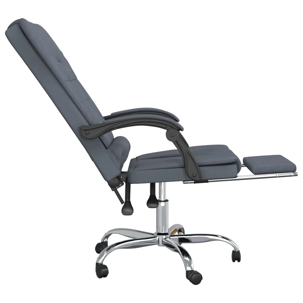 Sedia Da Ufficio Massaggio Reclinabile Grigio Scuro In Velluto - immagine 6