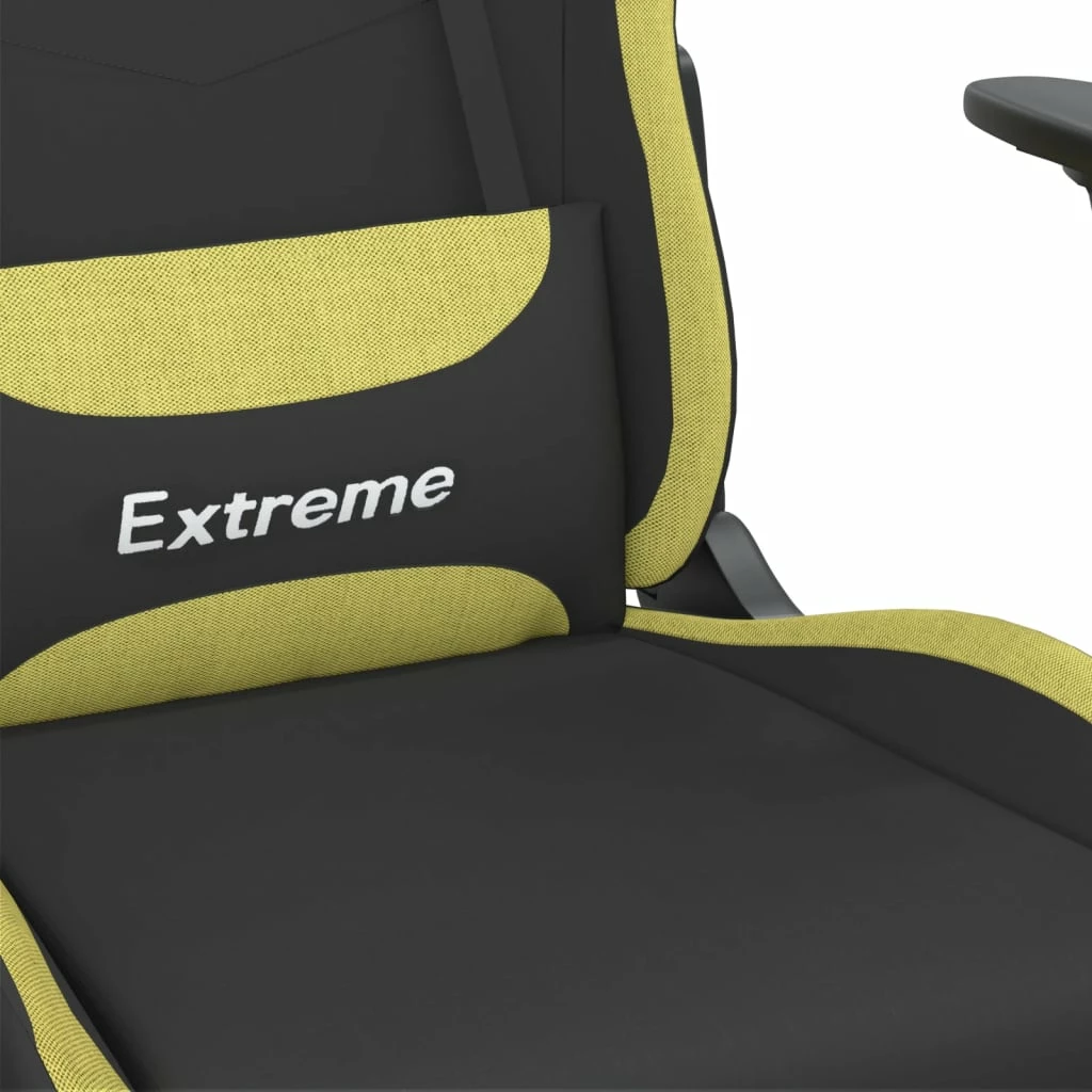 Sedia Da Gaming Con Poggiapiedi Nero E Verde Chiaro In Tessuto Cod Mxl 76874 - immagine 9