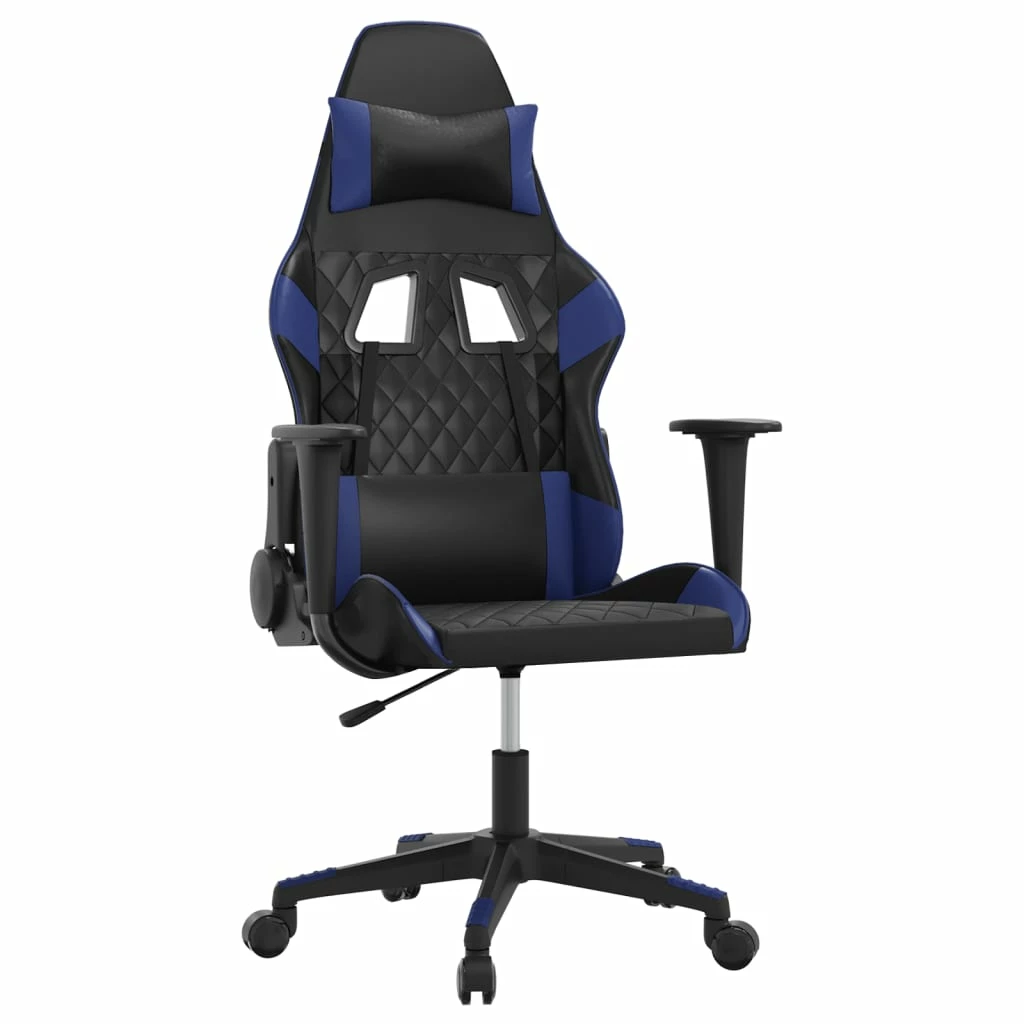 Sedia Da Gaming Massaggiante Nero E Blu In Similpelle Cod Mxl 73222 - immagine 2