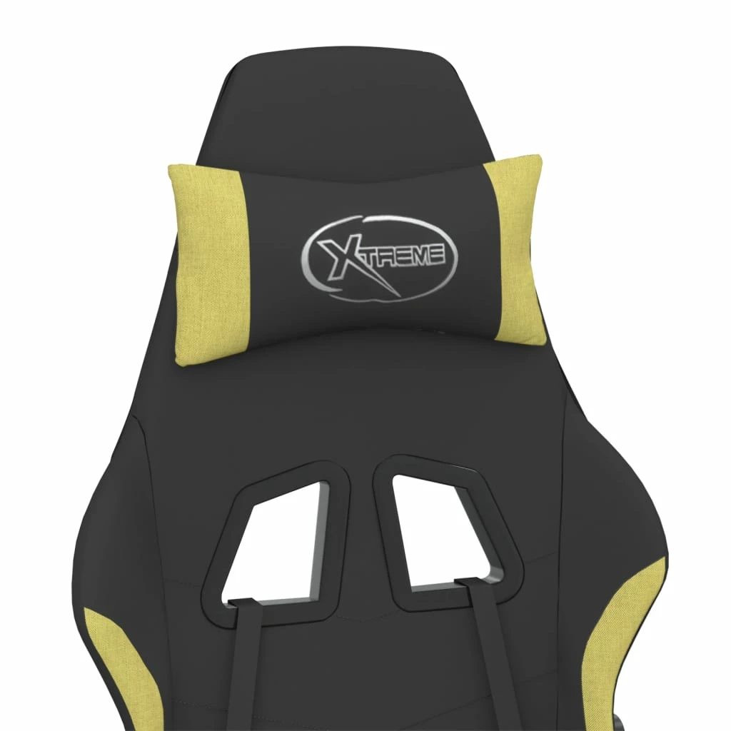 Sedia Da Gaming Con Poggiapiedi Nero E Verde Chiaro In Tessuto Cod Mxl 76874 - immagine 10