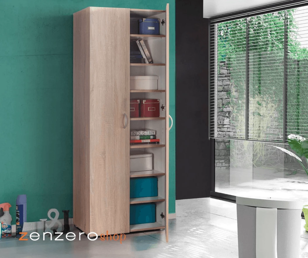 Scrivania 1 Anta E 1 Cassetto Colore Bianco Lucido E Pero, Made In Italy, ZCMARM2AS