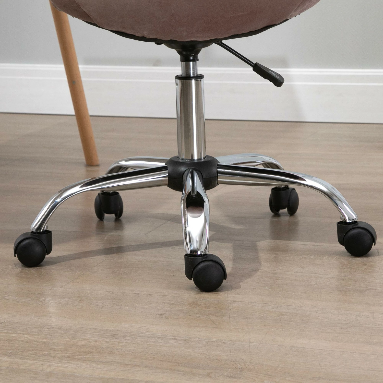 Sedia Poltrona Operativa Da Ufficio In Tessuto Vellutato Rosa - immagine 10