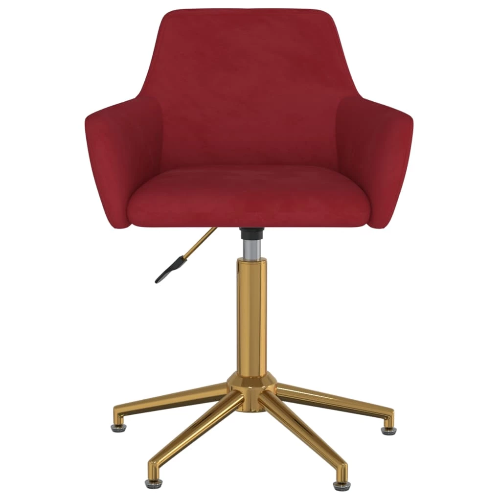 Sedia Girevole Da Ufficio Rosso Vino In Velluto Cod Mxl 27637 - immagine 3