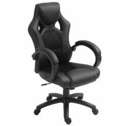 Sedia Da Gaming 51x61x108-118 Cm In Similpelle Nero